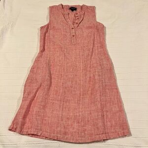 FRENCH CURVE Sleeveless Pink Linen Dress